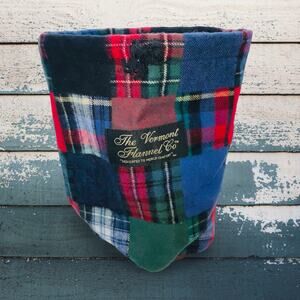Vermont Flannel Co Patchwork Plaid Cotton Ditty Bag Drawstring Pouch 9" Gift USA